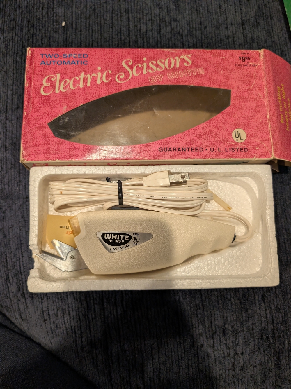 Vintage Electric Scissors By White Working Order! Antique